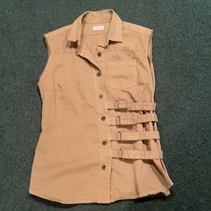 DRIES VAN NOTEN VEST - Heavy Cotton with a  fabulous w/ black T and black pants.